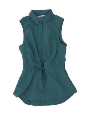 Athleta Damen ärmelloses Shirt Bluse UK 6 XS blau Polyester BY04