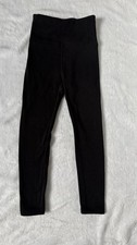 Tuff Athletics Girls' Black Yoga Leggings Fleece Lining Pocket Size 5 / 6