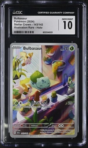 Pokemon Bulbasaur Stellar Crown 143/142 CGC 10