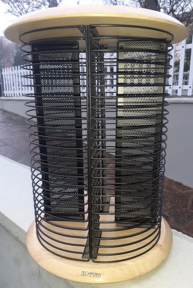 TORRE GIREVOLE PORTA 96 CD TECHPOINT COLONNA IN LEGNO E METALLO - Immagine 2 di 4