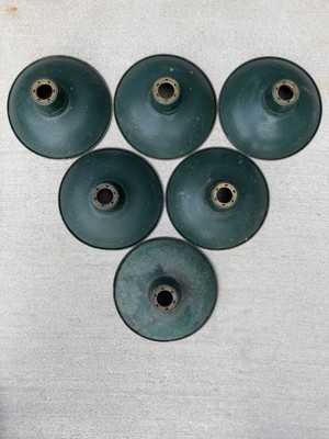 6 X 10  Pat. 1904 Hubbell Industrial Light Shades Original Paint Green Parts