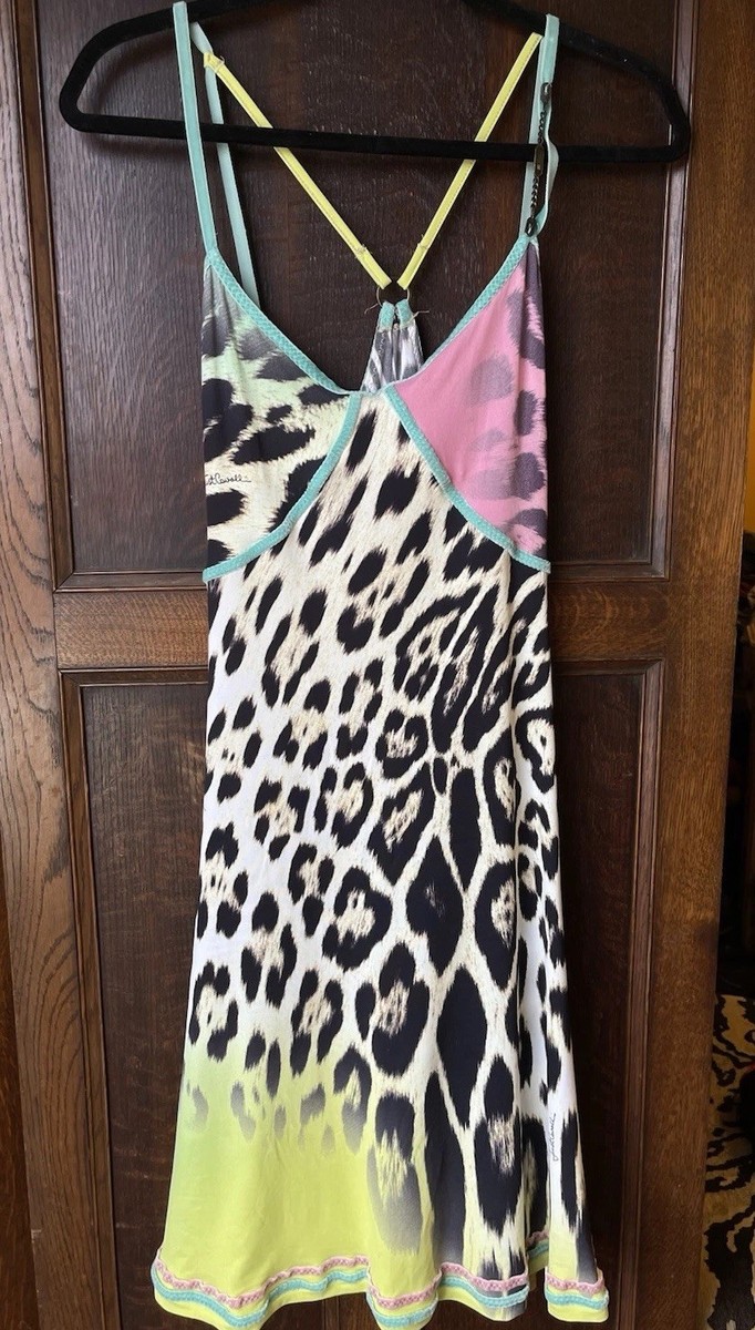 Just Cavalli レオパード柄 Vintage 2000s Roberto Cavalli Just Cavalli Rainbow Cheetah Print