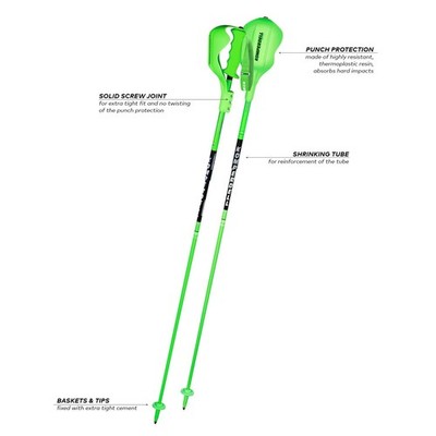 Komperdell CARBON SL 12.3 ski race 115 cm Poles NATIONAL TEAM Slalom Guards WC
