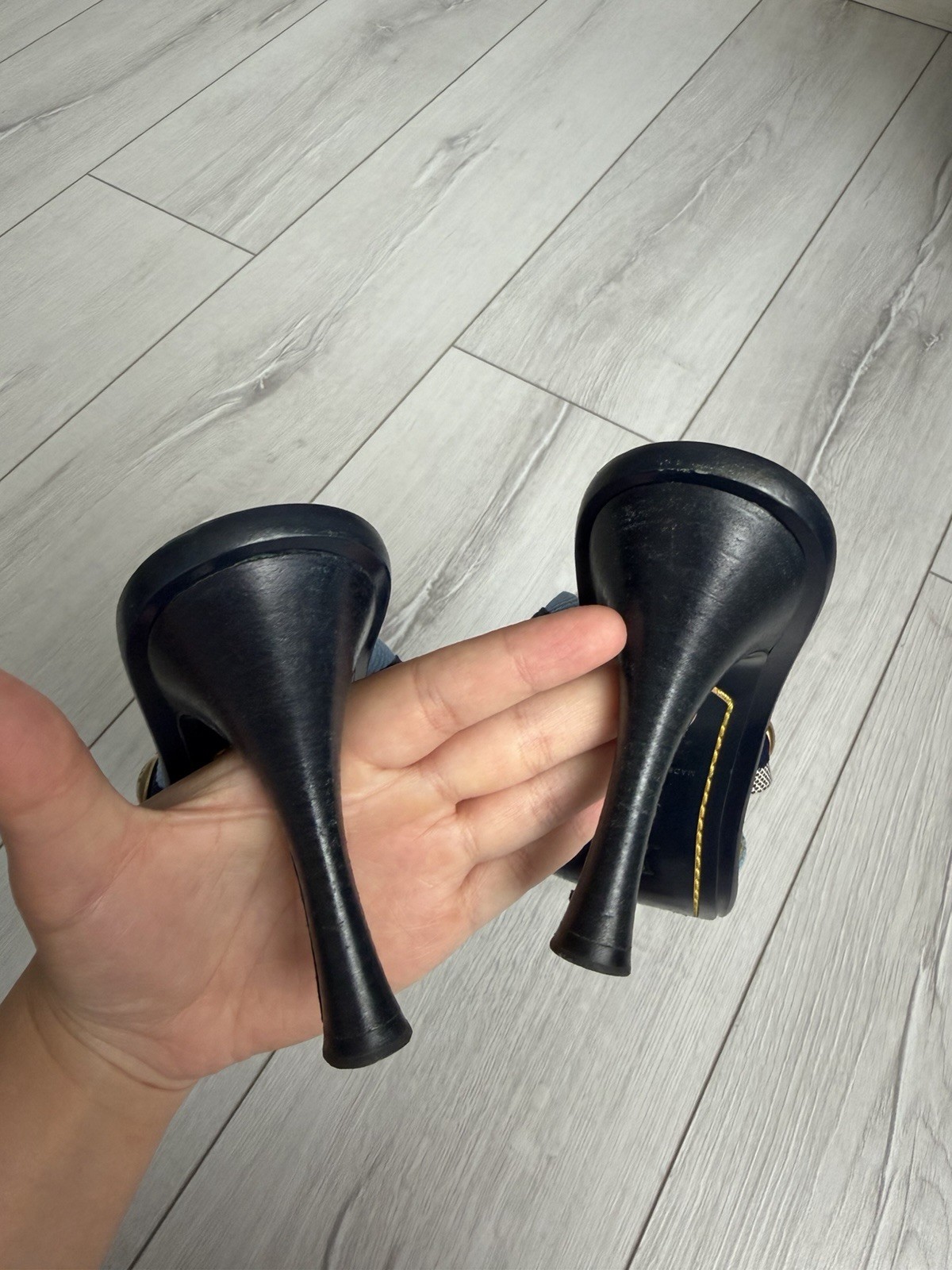 Louis Vuitton Vintage Tape Mule Sandals Canvas Slide Heels Eur 39 Us 9