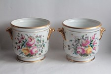 Paire Cache pots porcelaine Fleurs (75382)