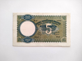 REGNO D'ITALIA BANCA NAZIONALE D'ALBANIA 5 FRANGA 1939 SPL