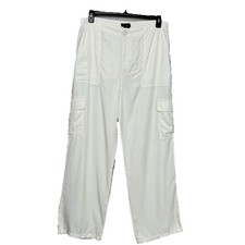 Sanctuary Women's Sz XL Cream Sophia Cargo Wide Leg Resort Pants Elastic Waist