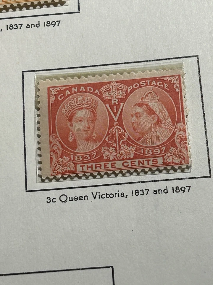 3 stamps unused CANADA 1897 JUBILEE DOUBLE HEAD POSTMARK 3c 2c 1c - Image 4 of 4