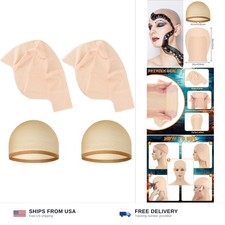 Bald cap latex makeup 2 4 6 8 pack unisex elastic stretchy halloween costume