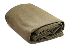 Canvas Tarp 18 oz. Heavy Duty Waterproof UV Resistant, 8' x 14' Olive