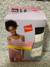    Hanes Premium Women's 4pk Comfortsoft Waistband Cotton Mid-Thigh Boxer Briefs