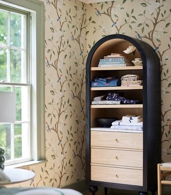 New Anthropologie x Zoffany Eleonora Floral Jade Rose Wallpaper Mural Beige