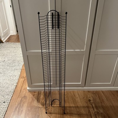 Wire DVD Tower Holder Storage 50 Capacity Media Shelf Rack Organizer Black