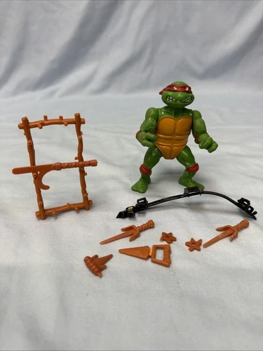 Vintage 1988 TMNT Raphael Playmates Raph Action Figure 100% Complete Hard Head