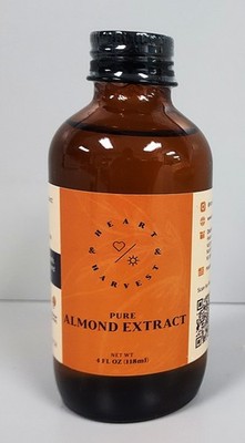 Heart Harvest - Pure ALMOND EXTRACT for Baking and Cooking 4 Fl Oz (Pack of 1)