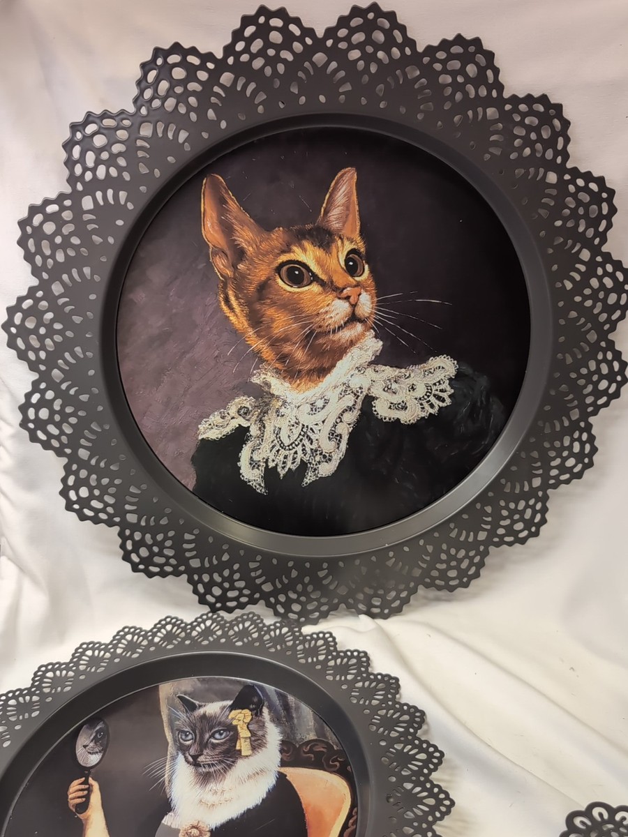 RARE 2018 Victorian Style IKEA Cat Wall Art limited edition