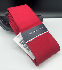 Tommy Hilfiger Men's Polyester Tie Red Micro Texture Solid NEW MSRP: 69.50