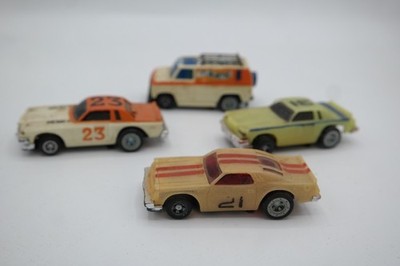 4 Vintage IDEAL Toys TCR Slot Cars 'Untested' Van Hemi Chevy Dodge Jam Car USED
