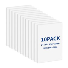 10 Pack Large Foam Boards 24" x 36", 5mm Thickness Styrofoam Foam Core Board ...