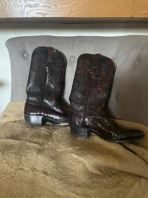 Lucchese Josephine Black Cherry Western Boots Women's 8.5 | eBay