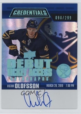 2019 Credentials Debut Ticket Access Autos Victor Olofsson Rookie Auto RC f0l