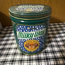 Milky Way Metal Tin Mars Candy Bars Collectible Canister 24 oz Empty Vintage