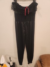 jumpsuit tube top 70's black medium nylon lingerie undercover wear body suit
