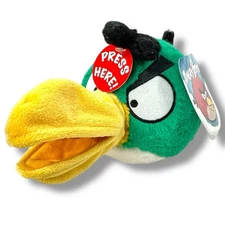 RARE New 2010 Angry Birds Plush HAL Open Beak Sound Tag Green Toucan - No Sound