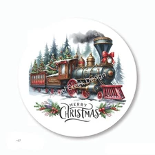 Merry Christmas Train Party Favors Scrapbook Stickers Envelope Seals Labels