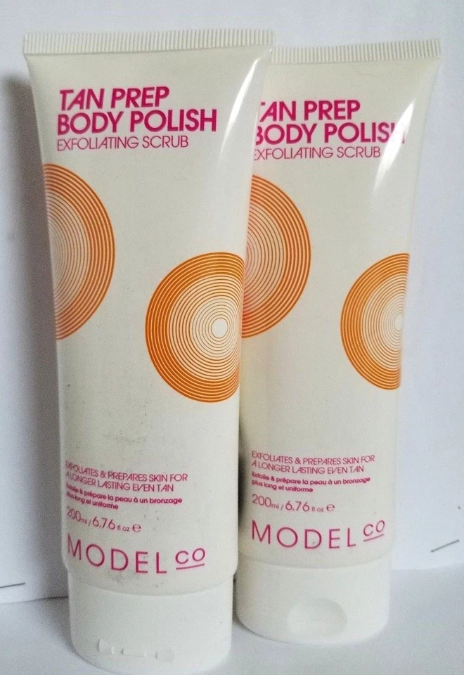 Paquete de 2 esmaltes corporales Model Co Tan Prep 200 ml exfoliante exfoliante para cuerpo 6,76 oz Foto 2 de 3