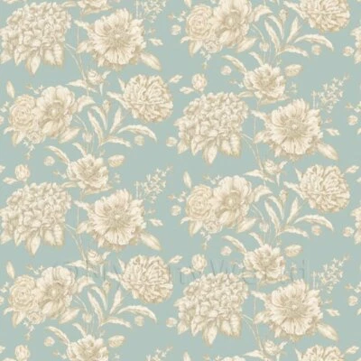 MYTINYWORLD Puppenhaus Miniatur weiß gemischt Blumen auf Ente Ei blau Tapete