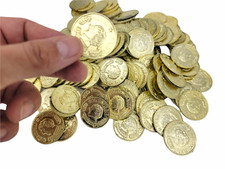 Zugar Land Cool Roman Gold Doro Coins 144 Pieces Treasure Coins for Kids. 3D