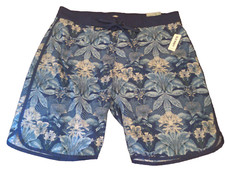 New Mens Old Navy Blue Tropical Swim Trunks Board Shorts Size XLarge XL
