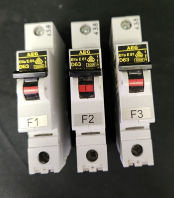AEG Elfa E81 D63 Circuit Breaker - Lot of 3