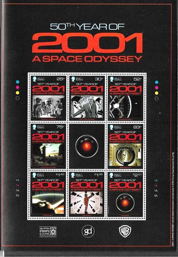 Isle of Man-- 2001   A Space Odyssey Cinema-Films--special stamp sheet mnh-2018 - Picture 1 of 1