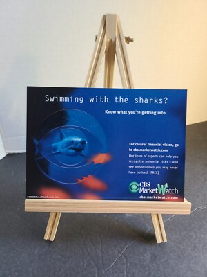 Max Racks~ Advertising Postcard~ CBS Market Watch~ Swimming With The Sharks