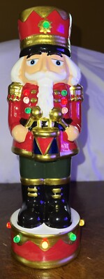 Vermont Country Store 12  Ceramic Lighted Nutcracker Holiday Collectible.