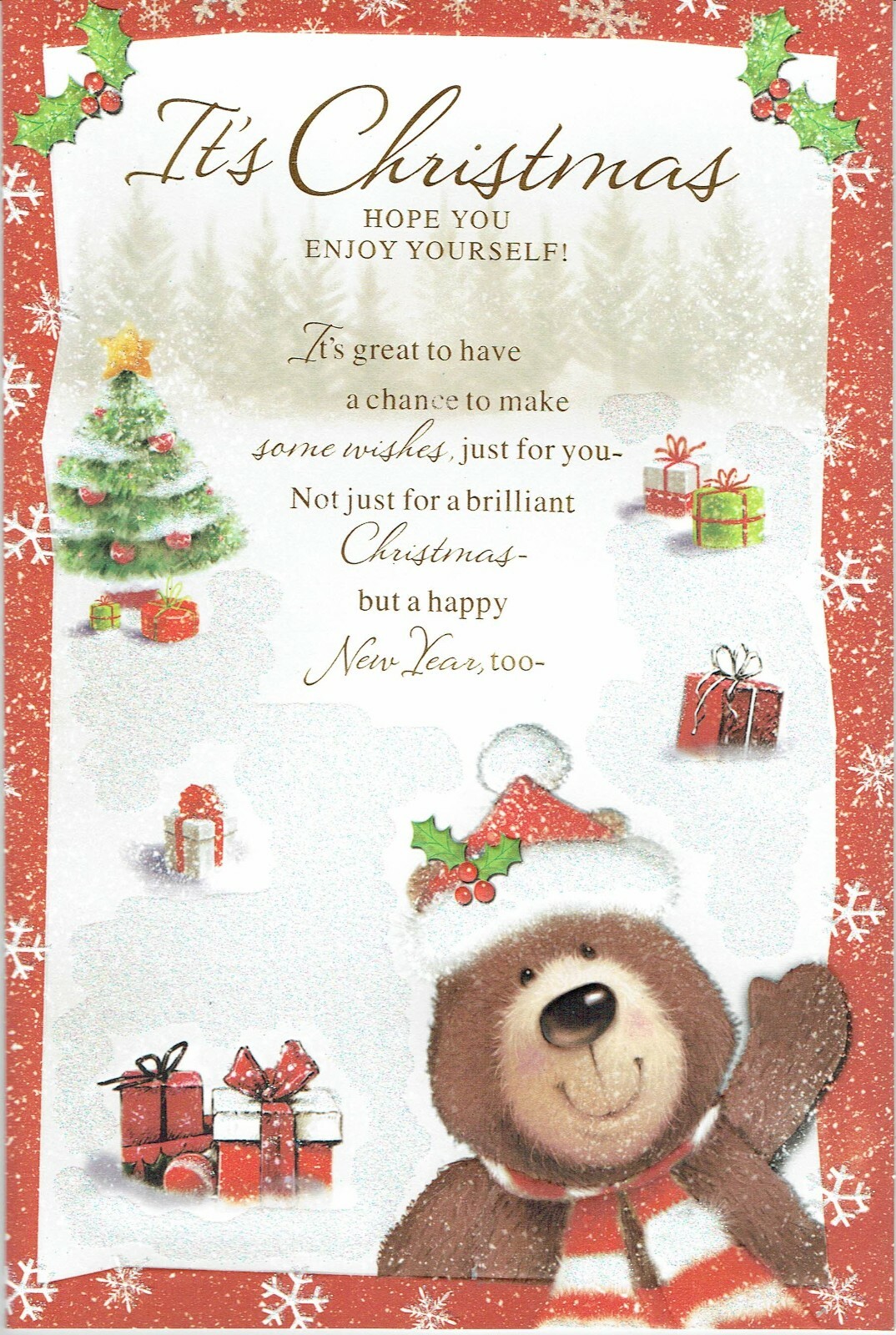 Quality CHRISTMAS CARD - With LOVELY WORDS AND CUTE DESIGN