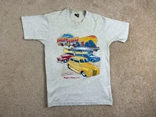 Vintage Screen Stars T-Shirt Mens Large Single Stitch USA Hot Rod Cafe Gray
