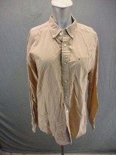 Tommy Hilfiger Size M Mens Brown Button Up Collared Classic Fit Shirt 775