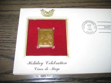 1998 Holiday Celebration Cinco De Mayo Gold GOLDEN FDC Cover replica STAMP
