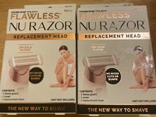 2x Finishing Touch Flawless Nu Razor NuRazor Replacement Head Refill Razor Heads