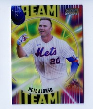 D186 PETE ALONSO 2022 TOPPS STADIUM CLUB BEAM TEAM GOLD REFRACTOR 7/50 METS RARE