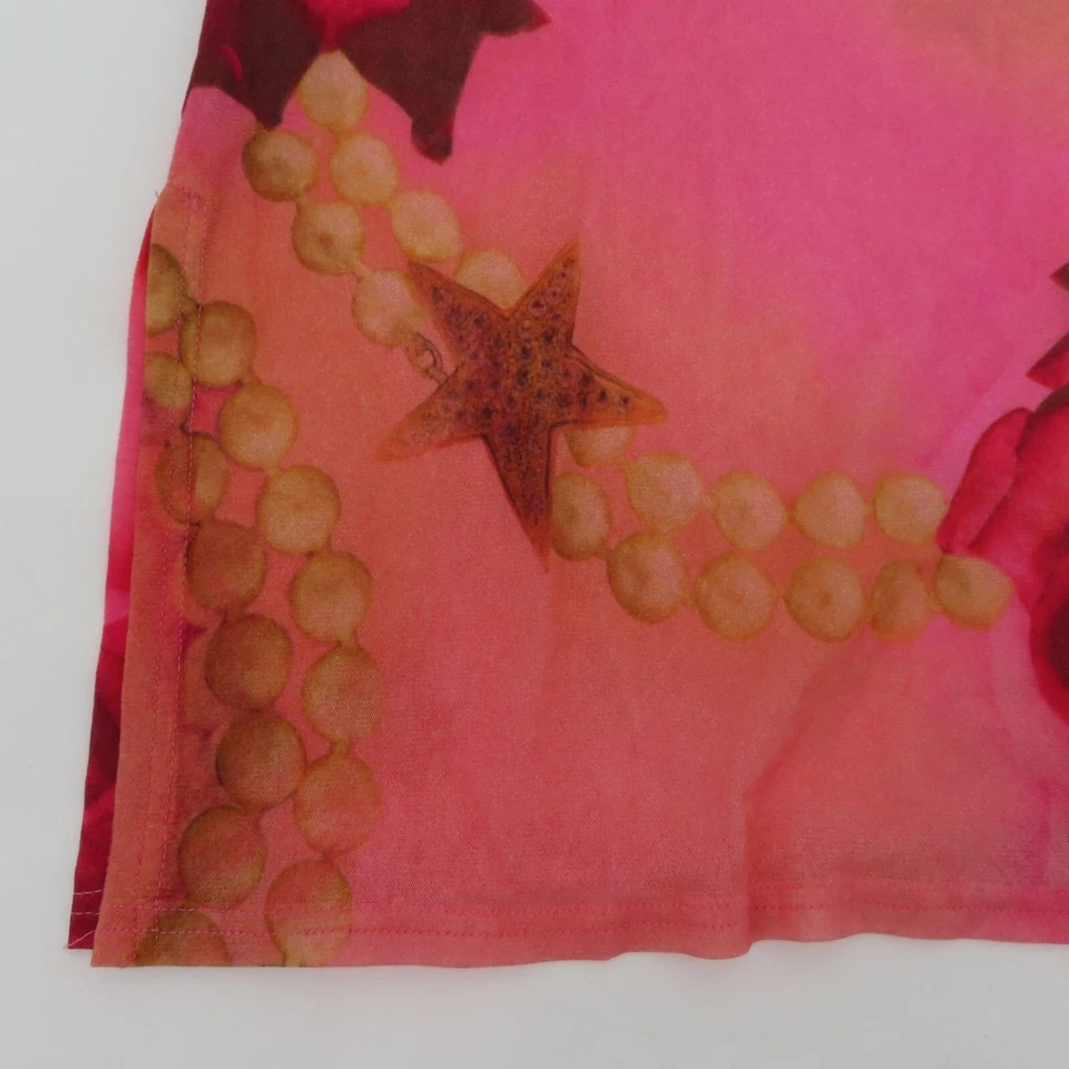 XOXO Natación Mujer Mediana Rosa Naranja Rosa Flor Floral Estampado Perla Falda Encubrimiento Foto 4 de 4