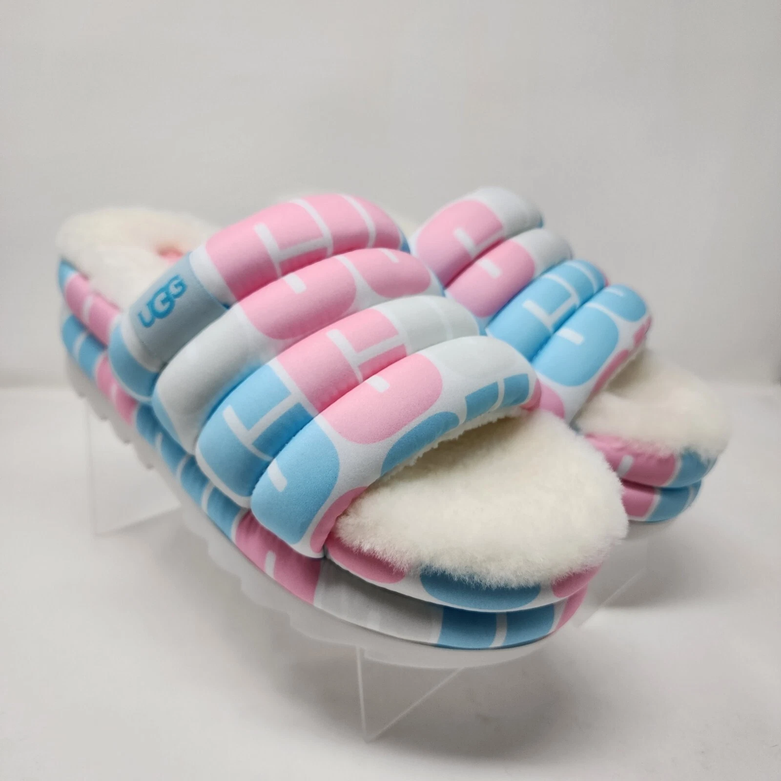 Sandali UGG Pride Slide donna 8 rosa blu The Trevor Project Fluff Platform