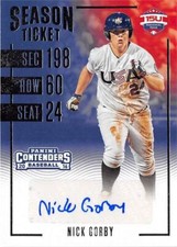 Nick Gorby signed Baseball Card 2016 Panini Elite Extra USA Rookie #15UNG