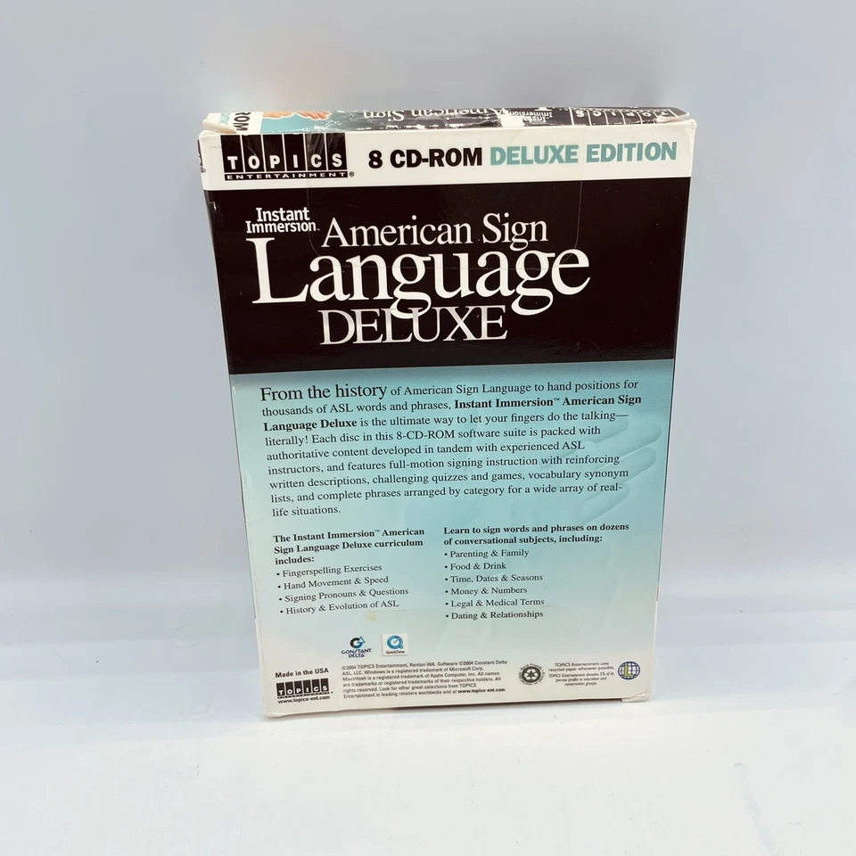 Lenguaje de Señas Americano Edición Deluxe Inmersión Instantánea 8-CD ROM Foto 2 de 4