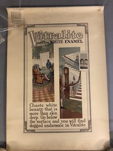 1917 Pratt & Lambert Vitralite “ The Long-Life White Enamel Advertising Poster