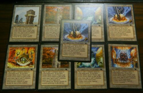 MTG Antiquities Urza's Lands x9 (6 Power Plant, 2 Towers, 1 Mine) LP - Excellent - Picture 1 of 2