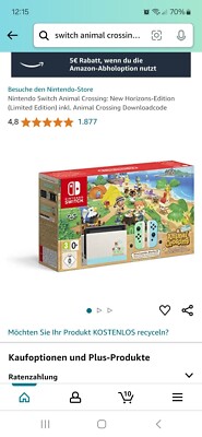 Nintendo Switch HAC-001(-01) Animal Crossing: New Horizons Edition 32GB...